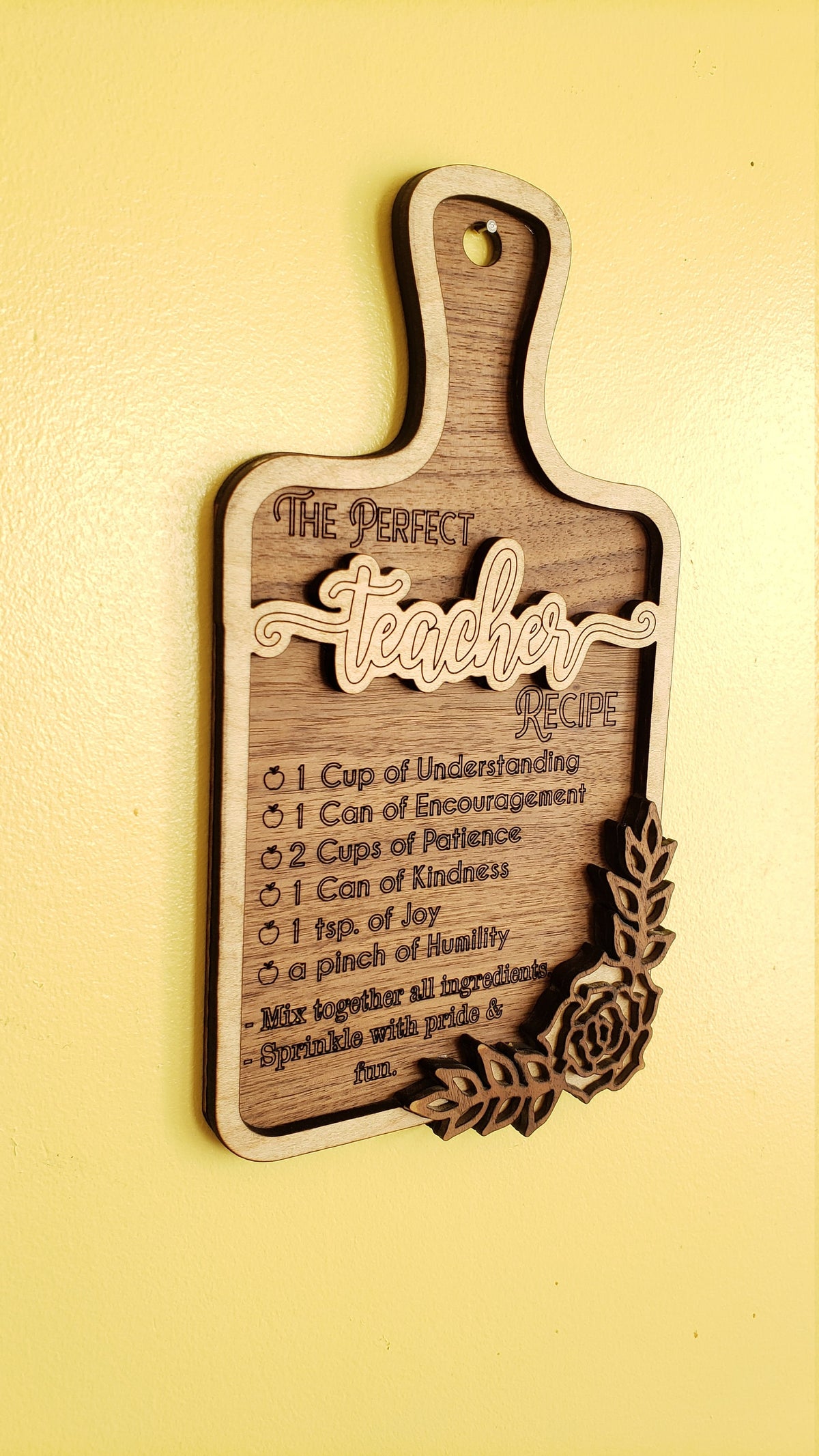 The Perfect Teacher Recipe Sign
