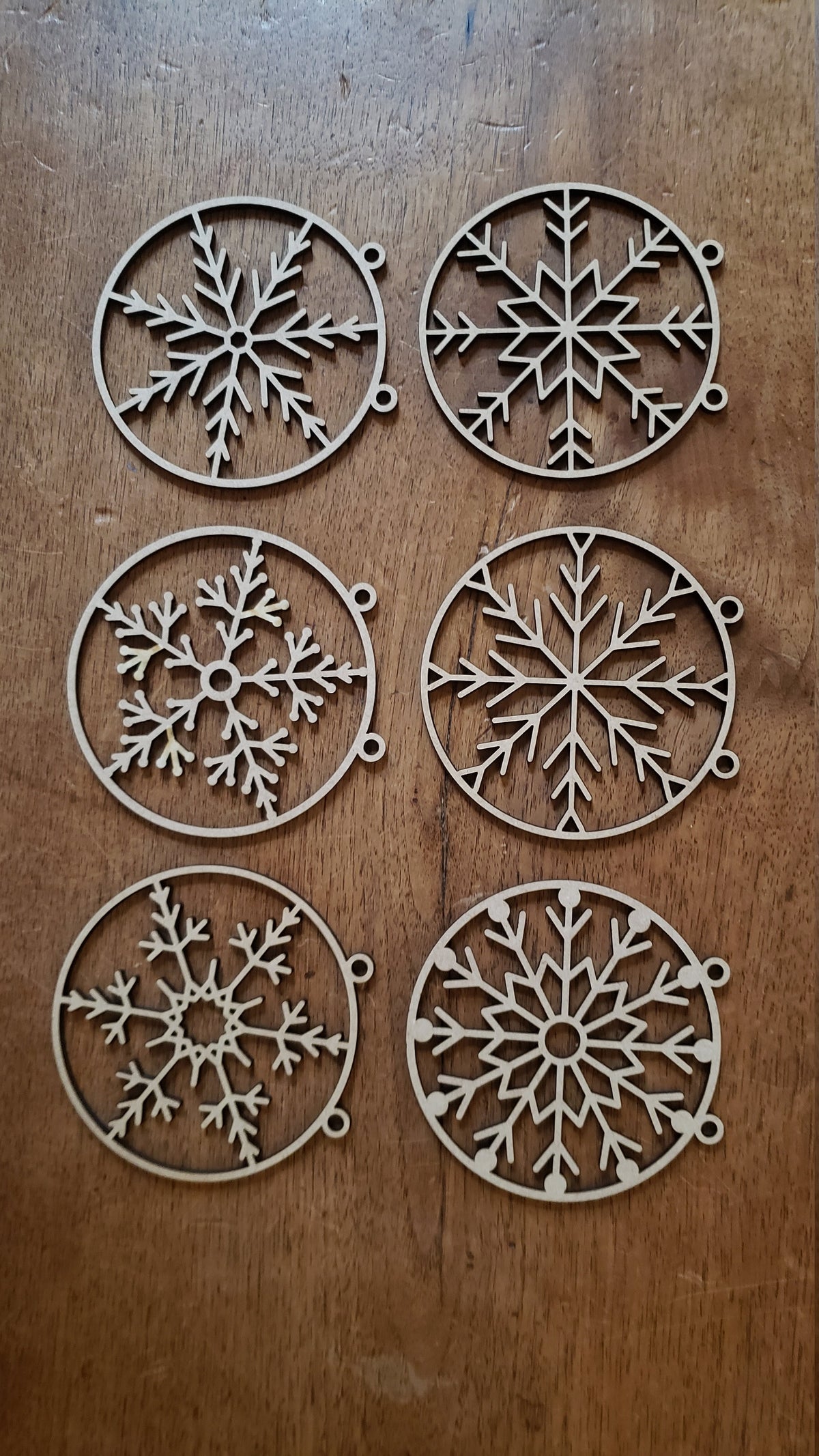 Snowflake Christmas Ornaments - Set of 6
