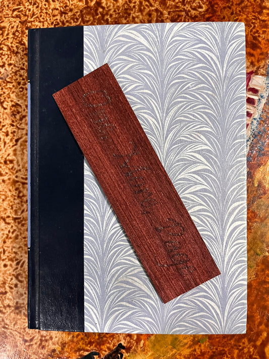Red Mahogany Bookmark with Botanical Art – One, More, Page