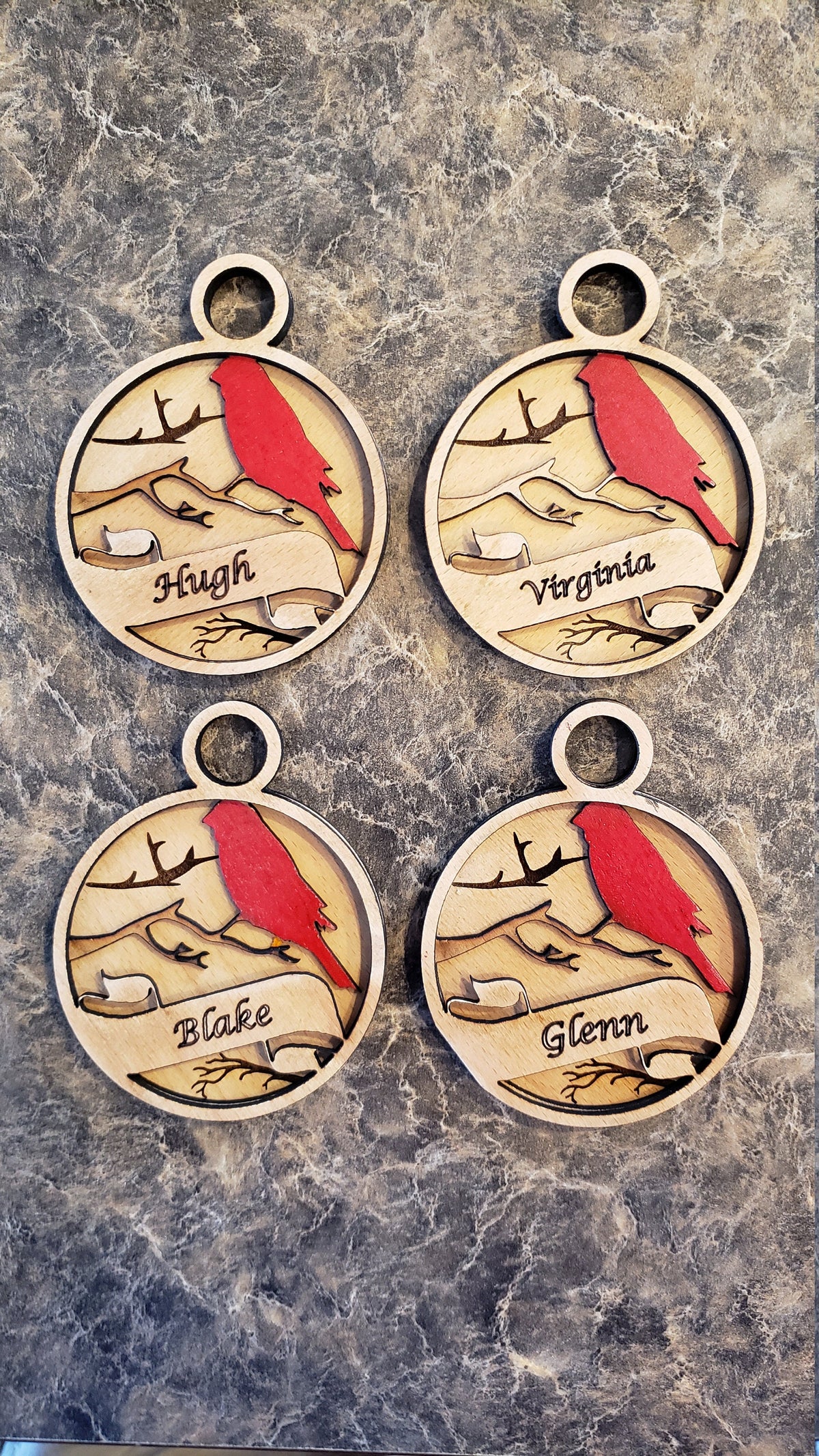 Personalized Cardinal Memorial Christmas Ornament