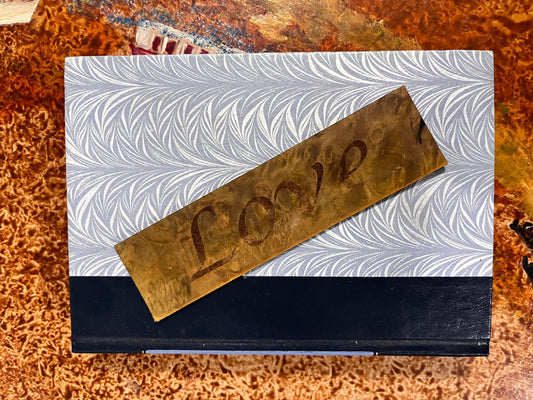Green Exotic Hardwood Bookmark with Love Engraving