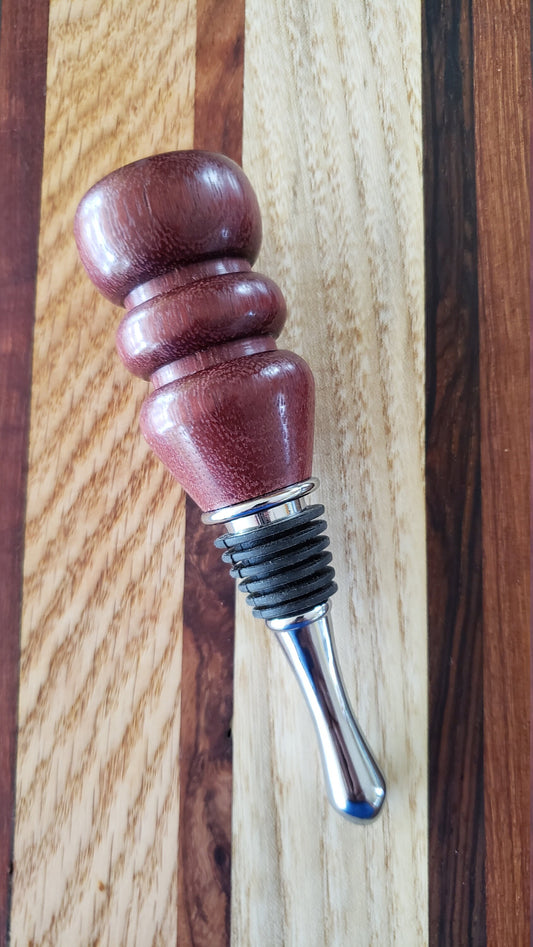 Handcrafted Purple Heart Bottle Stopper