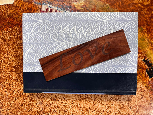 Rosewood Bookmark with Love Engraving