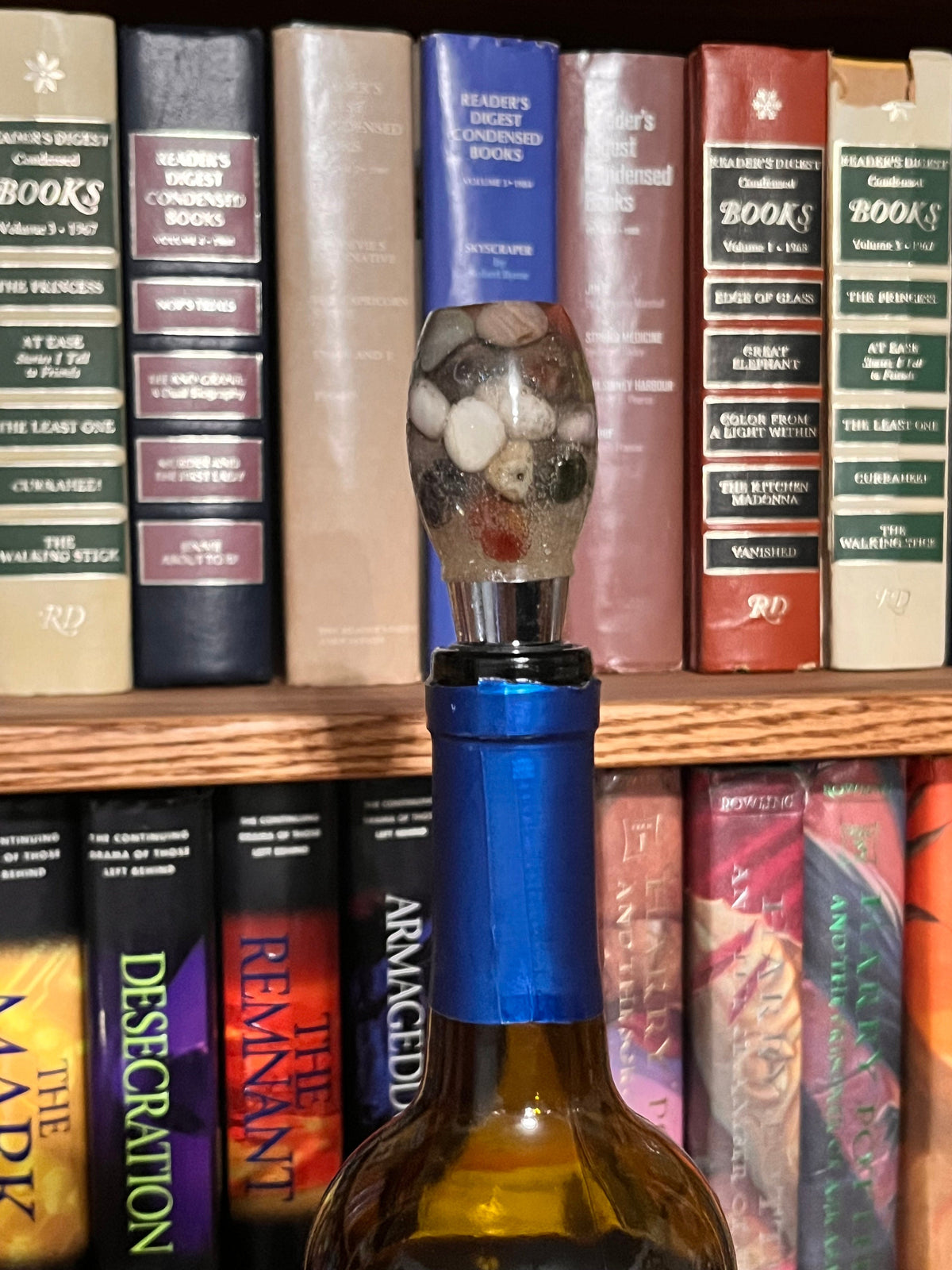 Handcrafted Stone & Epoxy Wine Bottle Stopper