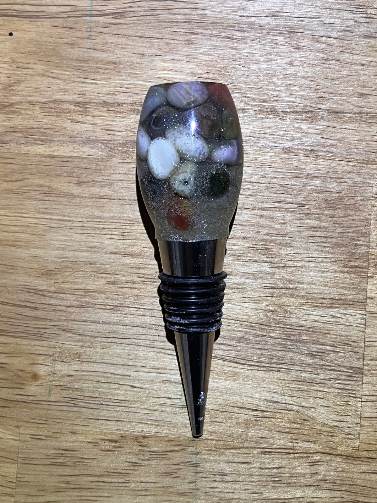 Handcrafted Stone & Epoxy Wine Bottle Stopper
