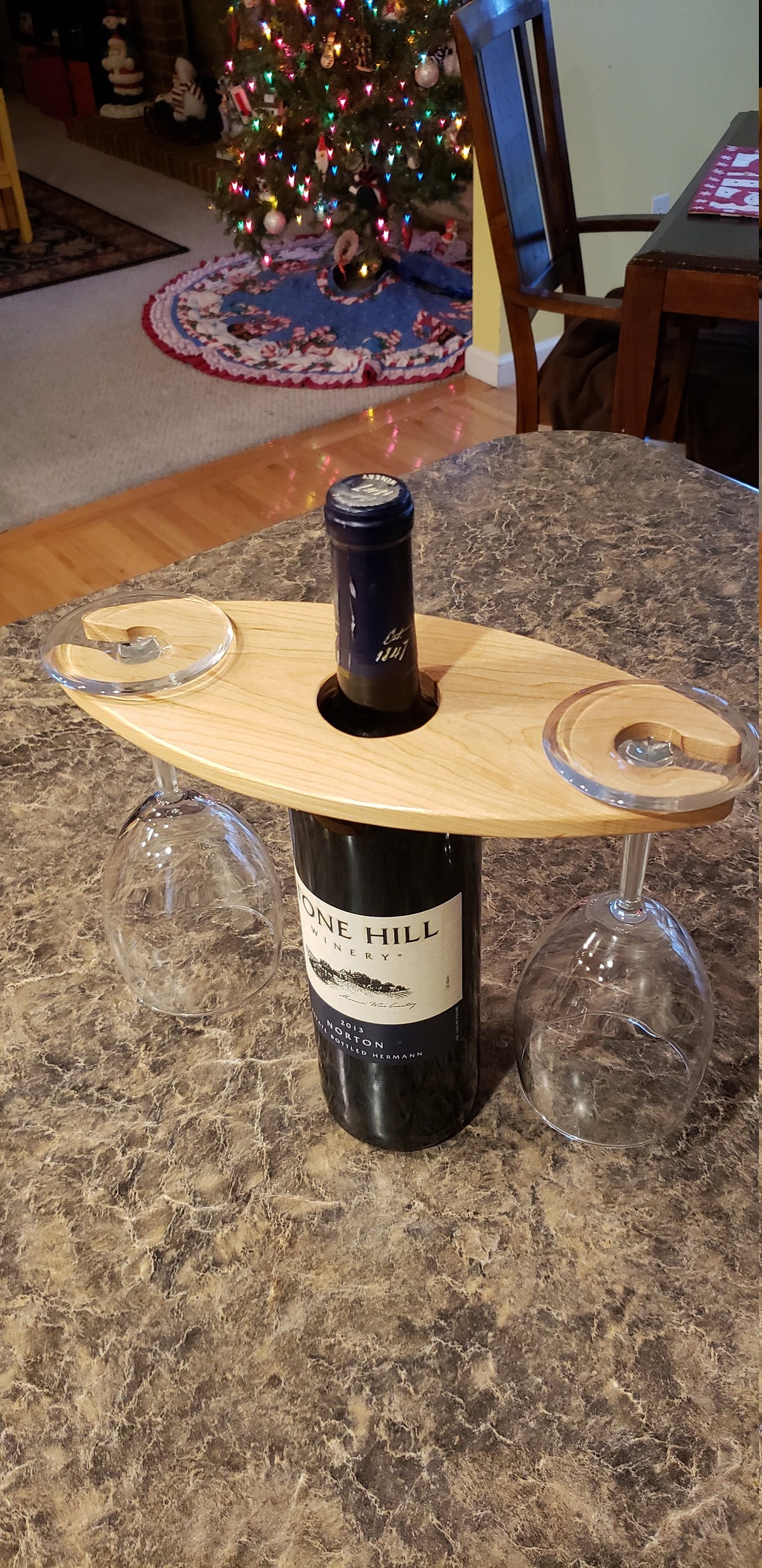 Solid Cherry Wood Wine Glass Holder