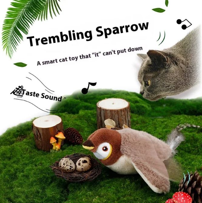 Flapping Bird Cat Toy | USB Rechargeable, Realistic Wings