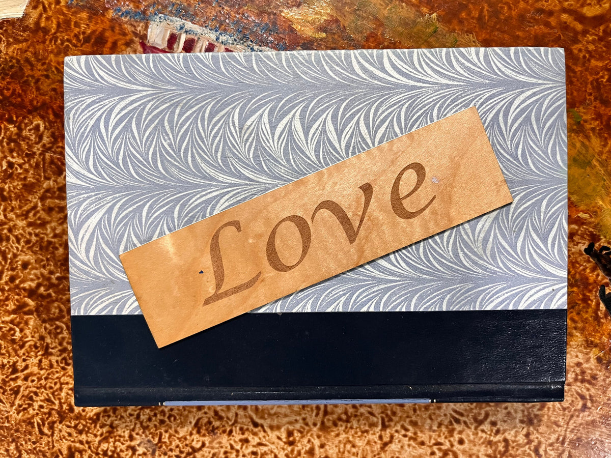 Figured Cherry Bookmark with Love Engraving