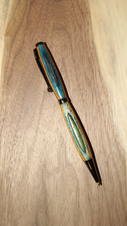 Multi-Color Baltic Birch Slimline Twist Pen