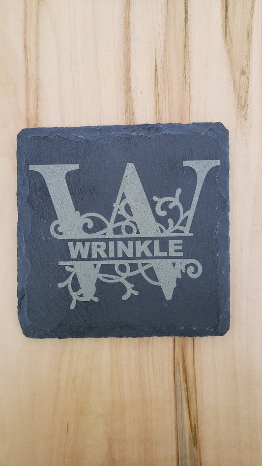 Customizable Laser Engraved Slate Coaster