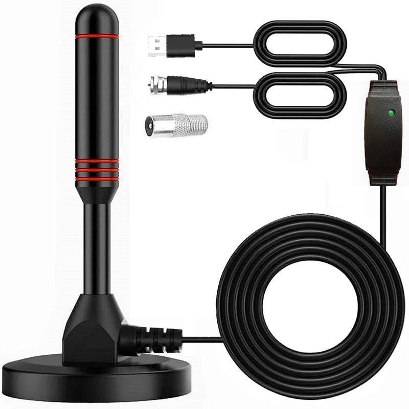 Indoor & Outdoor Suction Cup TV Antenna | DVB-T2, 80km Range, 25dB Gain