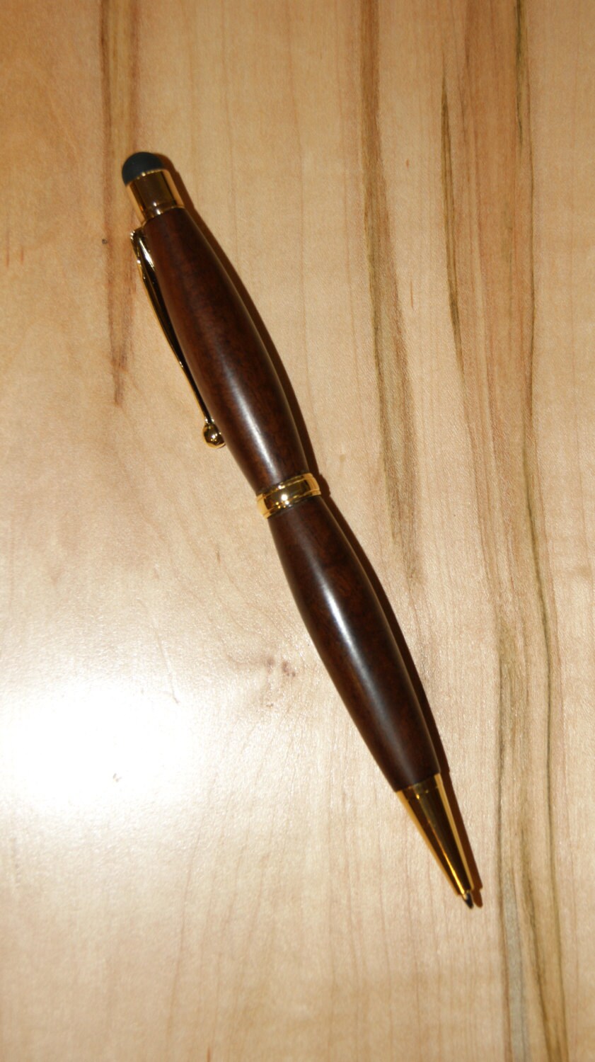 Hawaiian Milo Wood Twist Pen with Stylus Tip