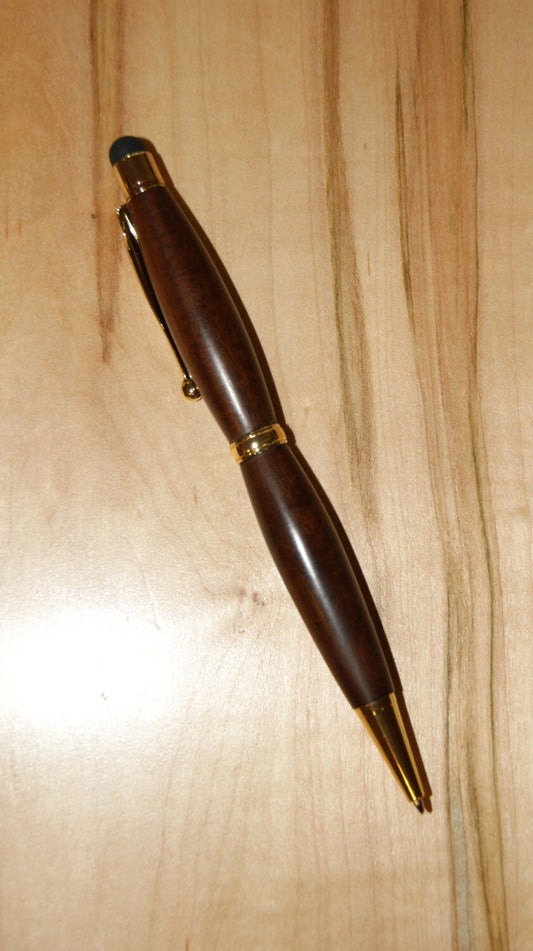 Hawaiian Milo Wood Twist Pen with Stylus Tip