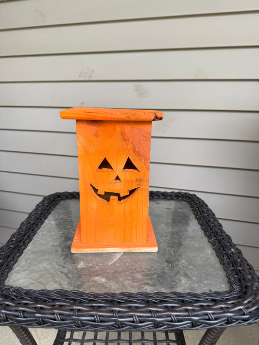 Hand-Crafted Wooden Jack-O-Lantern | Magnetic Lid, Heirloom Halloween Decor