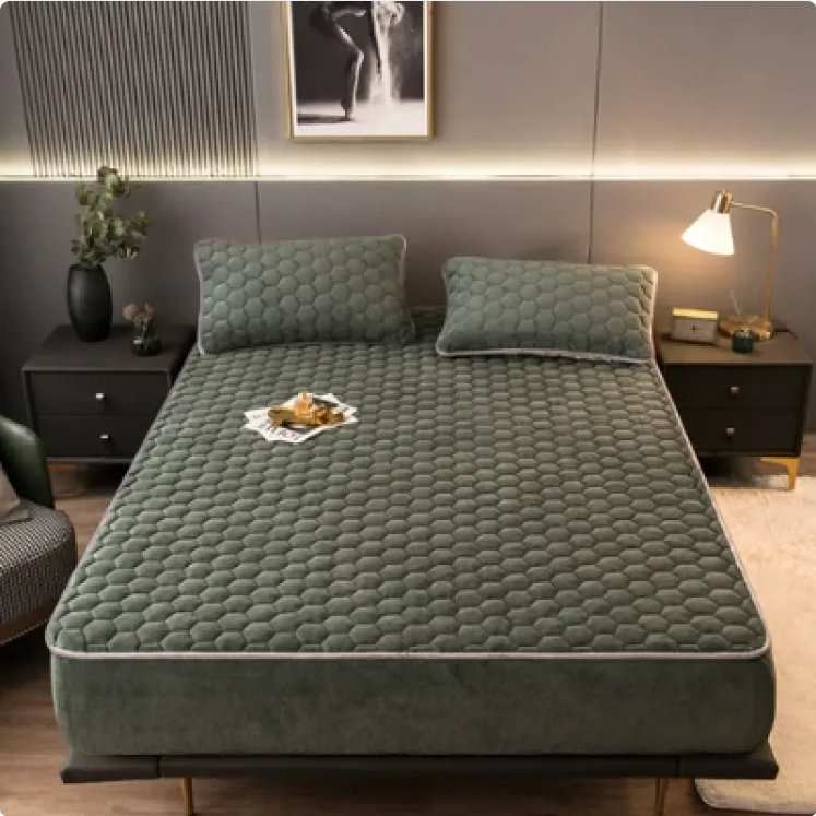 Cozy Nest 3-Piece Brushed Quilted Mattress Cover Set W/FREE SHIPPING
