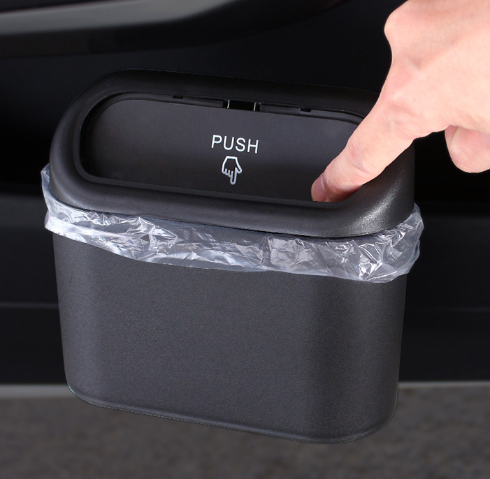 Folding Car Trash Can With Lid For Auto Interior