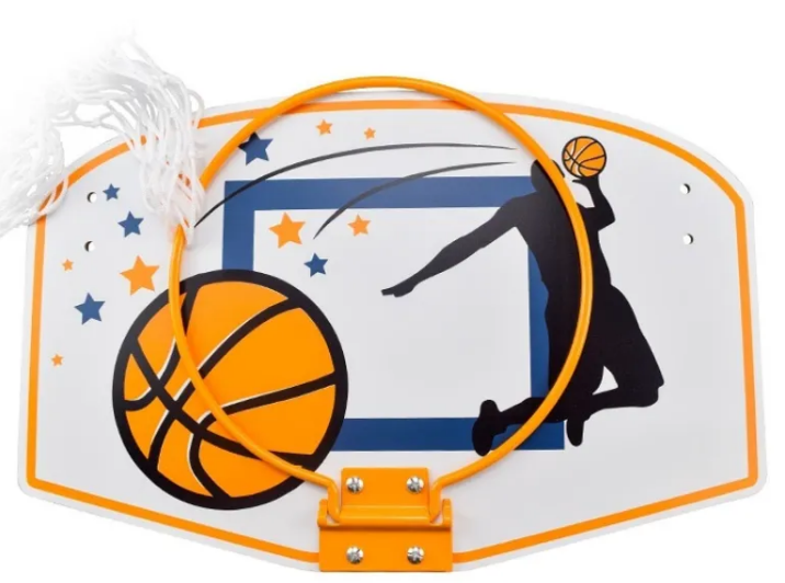Wall-Mounted Wood Basketball Storage Board with Hooks
