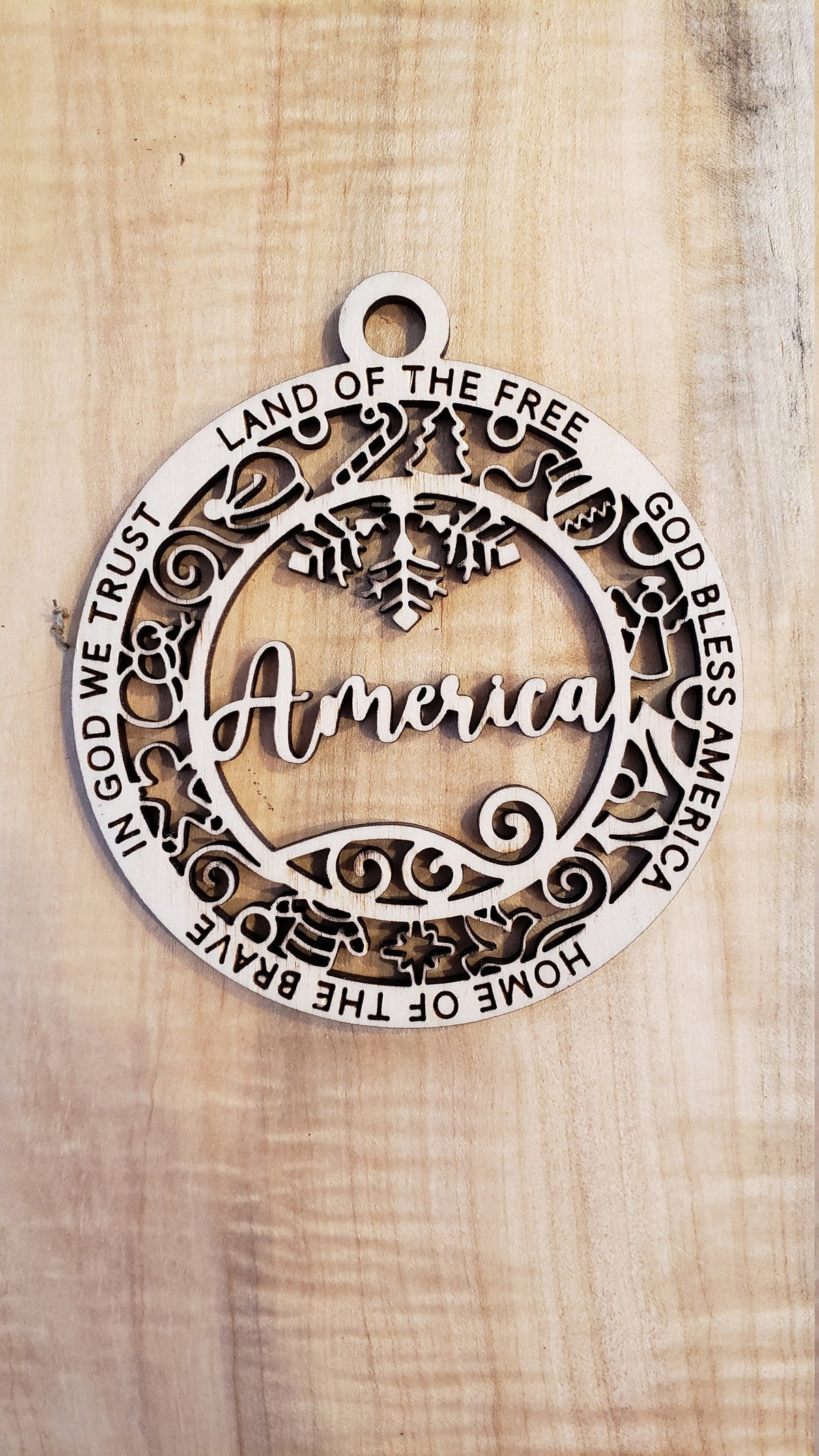 Handmade Military Christmas Ornament – Laser-Cut Baltic Birch Gift for Veterans