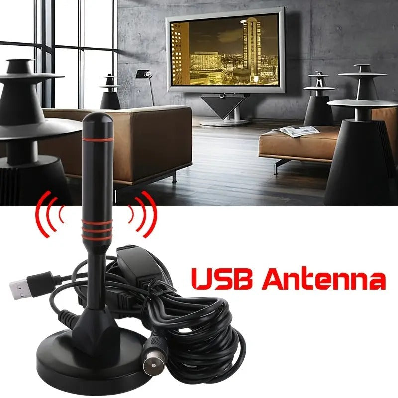 Indoor & Outdoor Suction Cup TV Antenna | DVB-T2, 80km Range, 25dB Gain