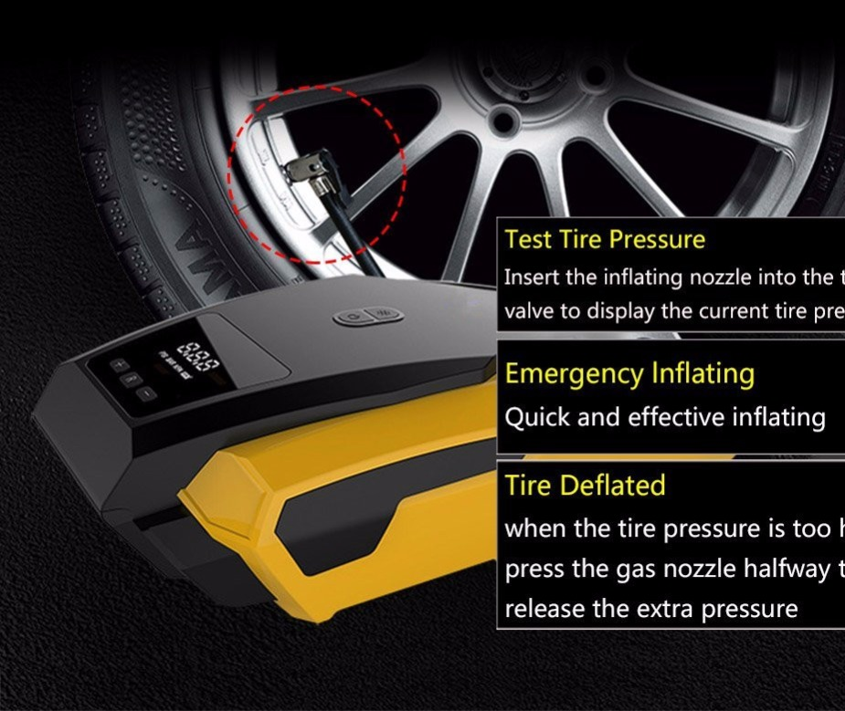 Electric Car Air Pump & Tire Inflator | 120W, 12V with 2.8m Cable