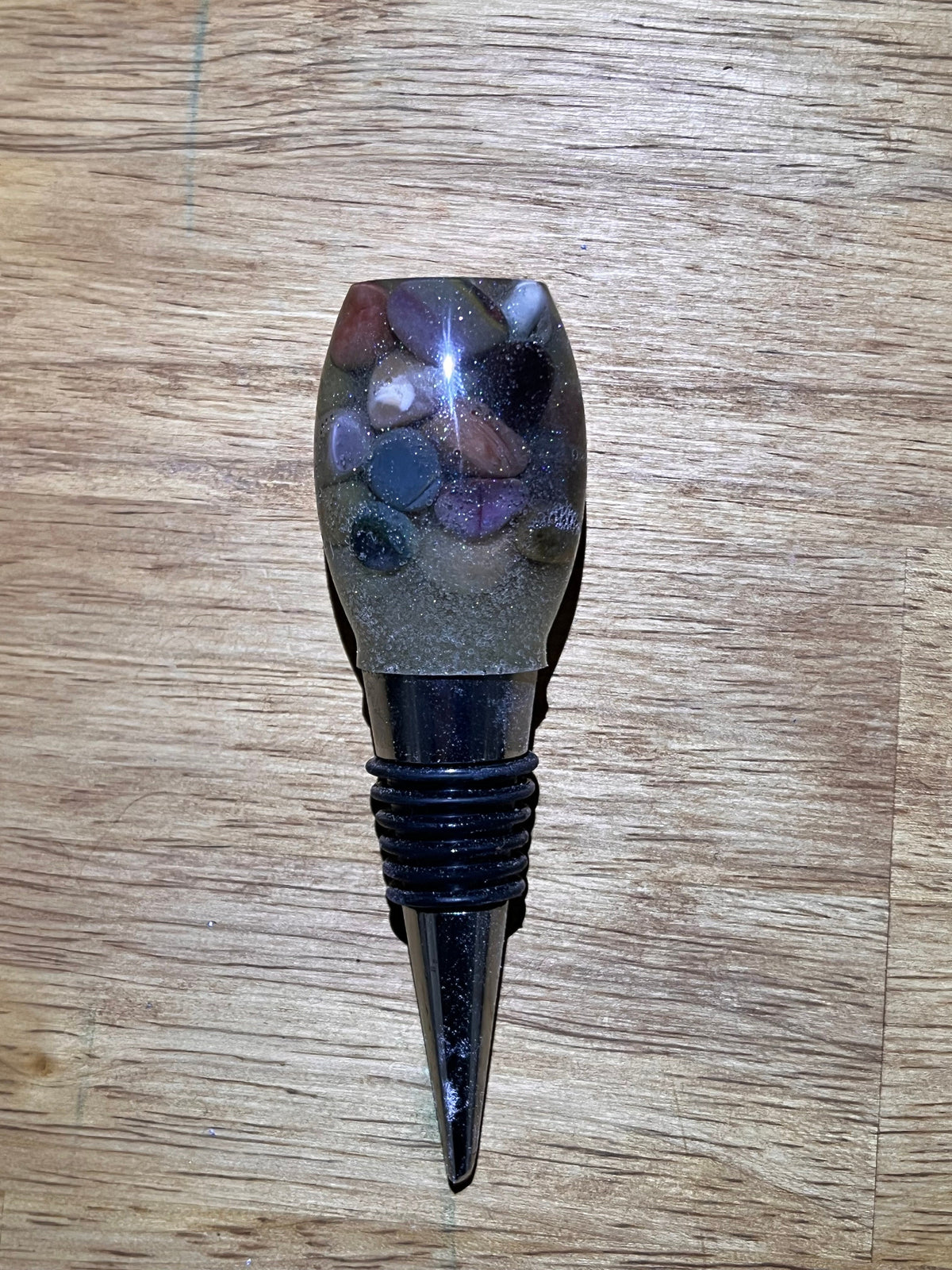 Handcrafted Stone & Epoxy Wine Bottle Stopper