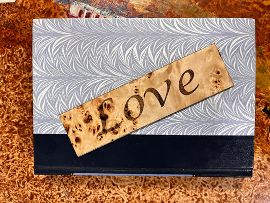Birdseye Maple Bookmark with Love Engraving