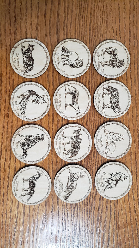 Educational K9 Dog Breed Token Set - Set of 12