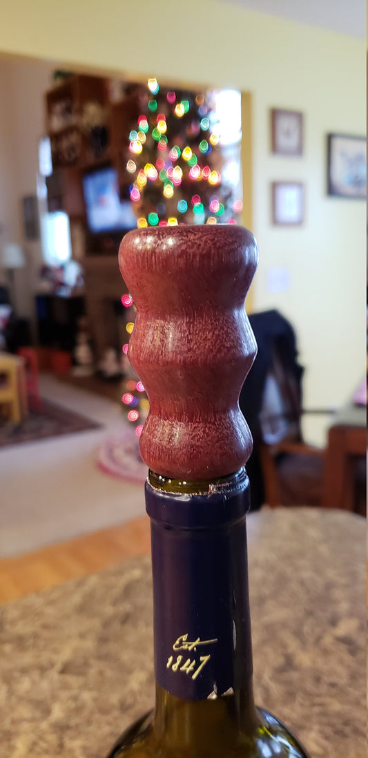 Handcrafted Purple Heart Bottle Stopper