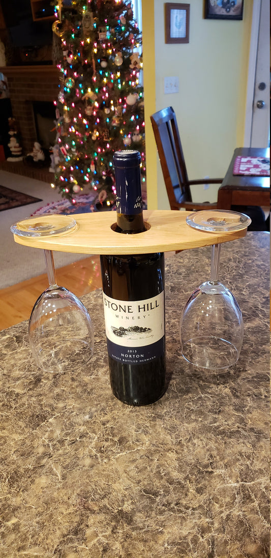 Solid Cherry Wood Wine Glass Holder