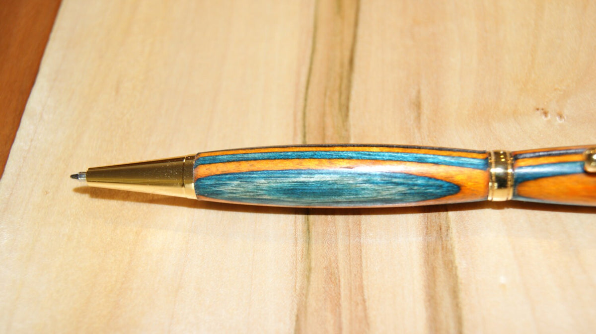 Orange & Blue Slimline Twist Pen