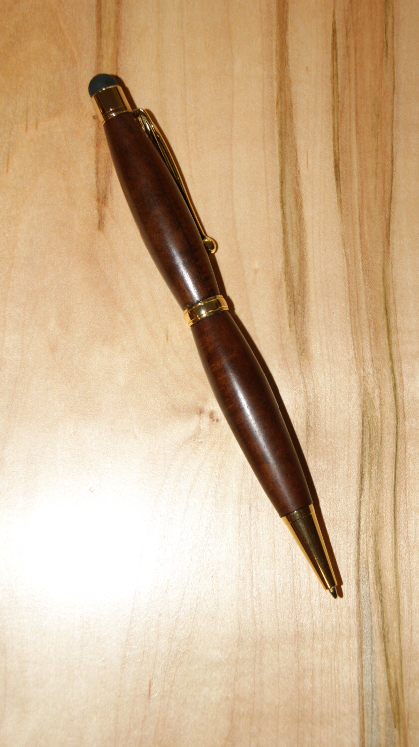 Hawaiian Milo Wood Twist Pen with Stylus Tip
