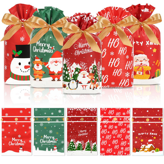 Christmas Drawstring Treat Bags Set of 50