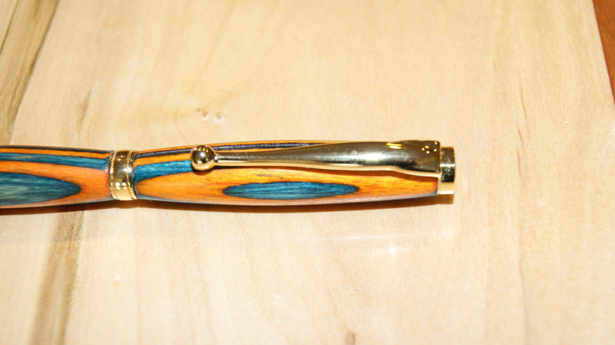 Orange & Blue Slimline Twist Pen