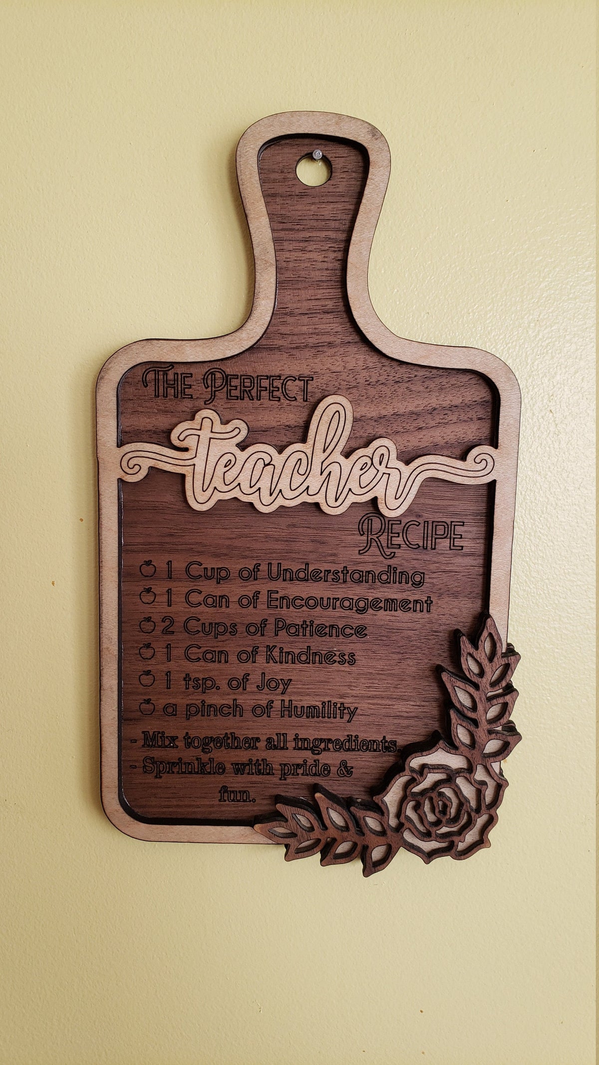 The Perfect Teacher Recipe Sign