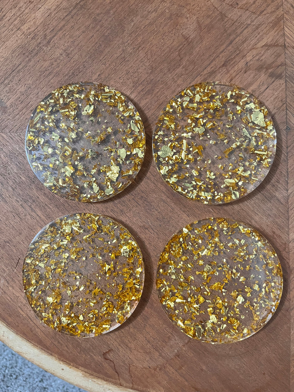 Premium Gold Leaf Resin Coaster Set