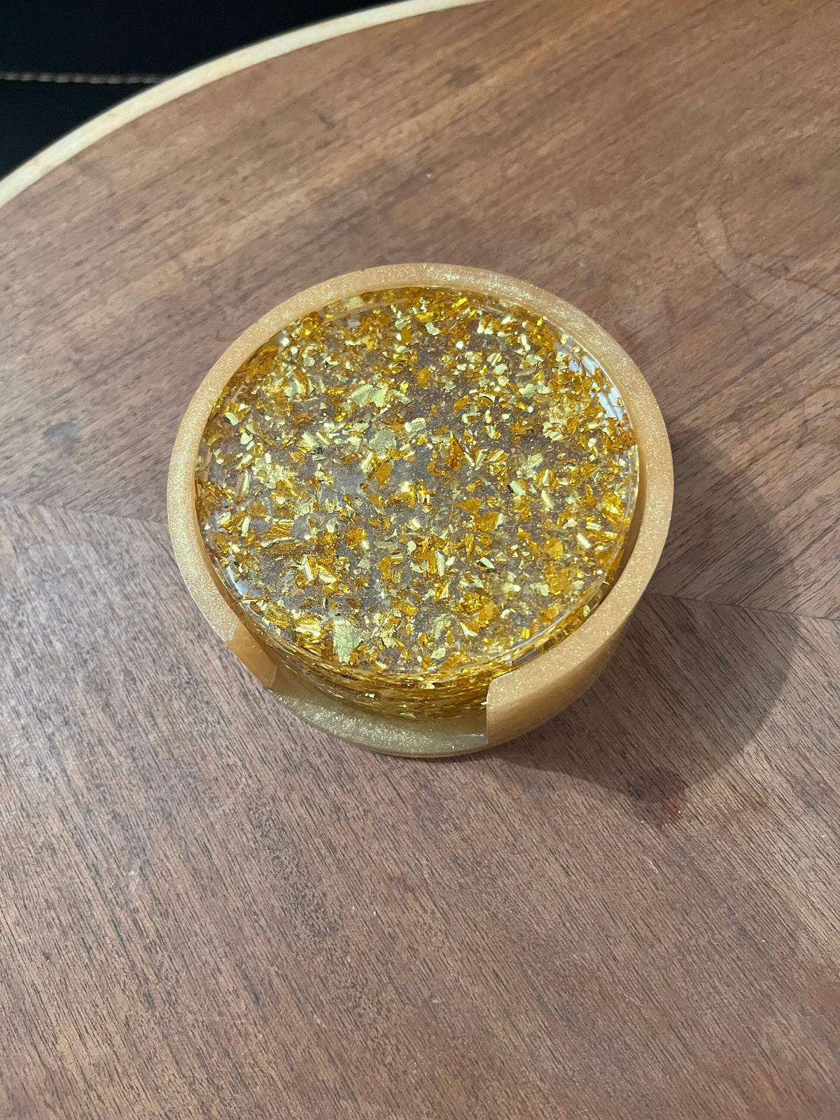 Premium Gold Leaf Resin Coaster Set
