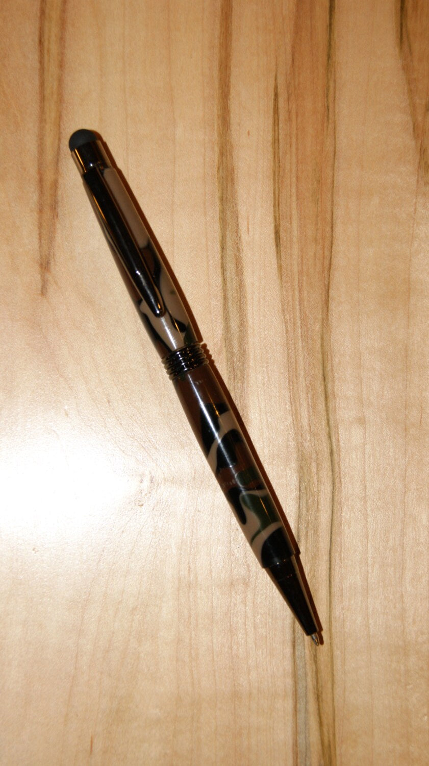 Camo Acrylic Roadster Twist Pen with Stylus Tip