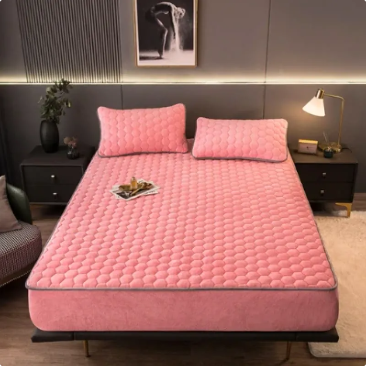 Cozy Nest 3-Piece Brushed Quilted Mattress Cover Set W/FREE SHIPPING