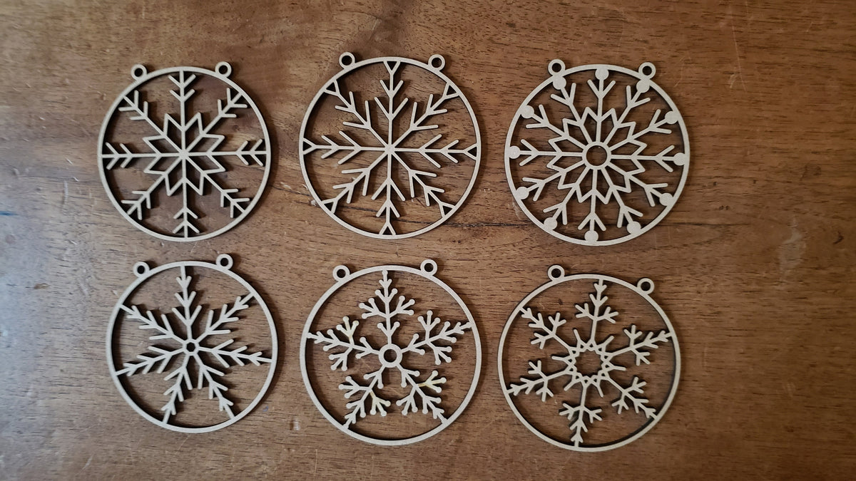 Snowflake Christmas Ornaments - Set of 6