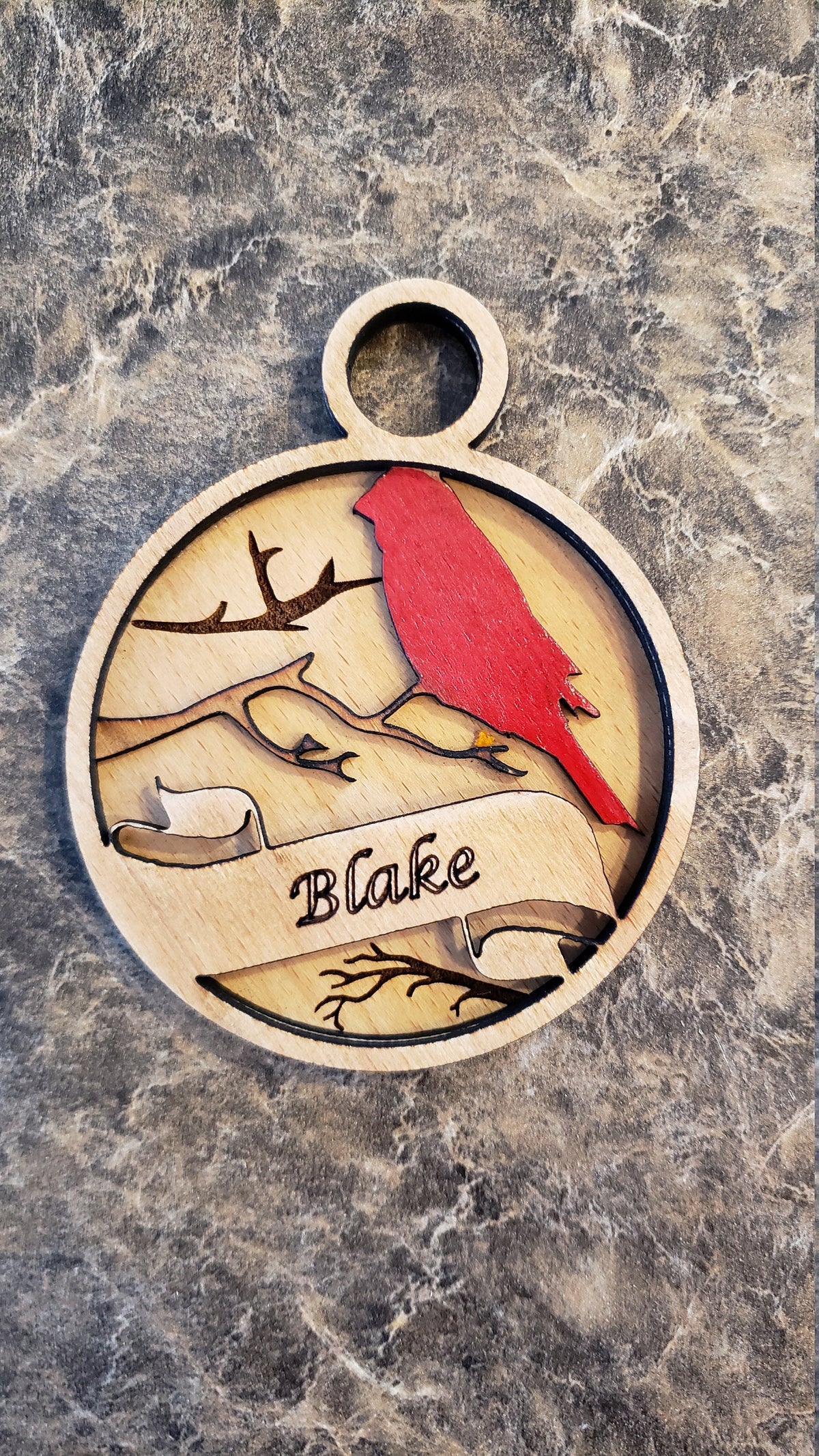 Personalized Cardinal Memorial Christmas Ornament