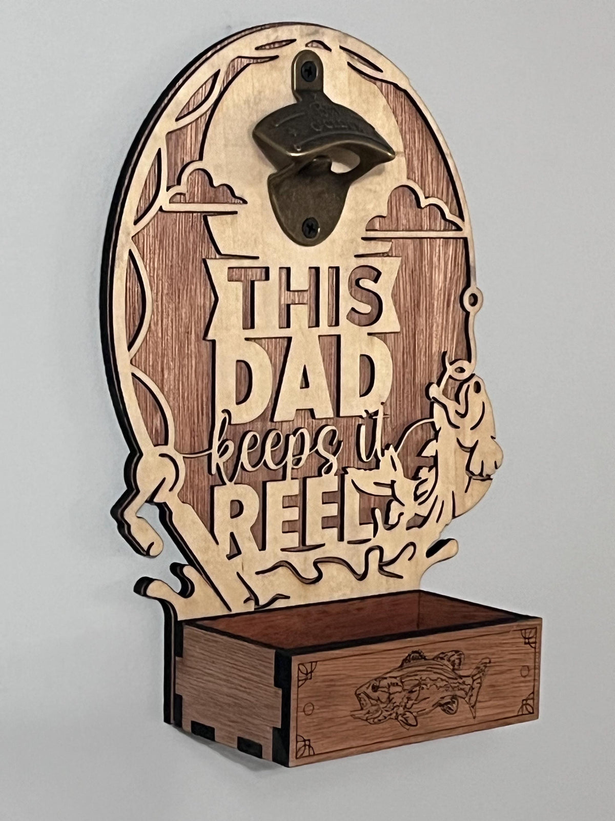 This Dad Keeps it Reel Bottle Opener