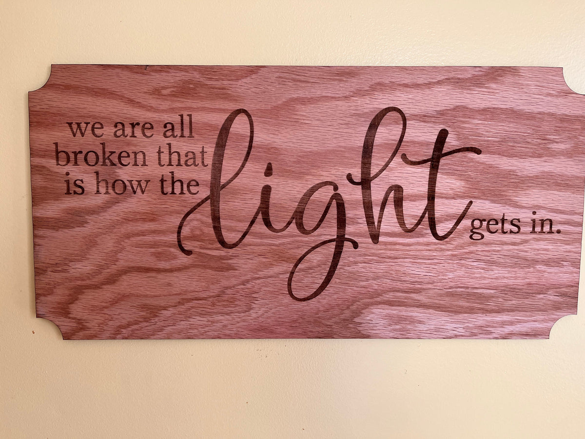 "Let Your Light Shine" Inspirational Wood Sign