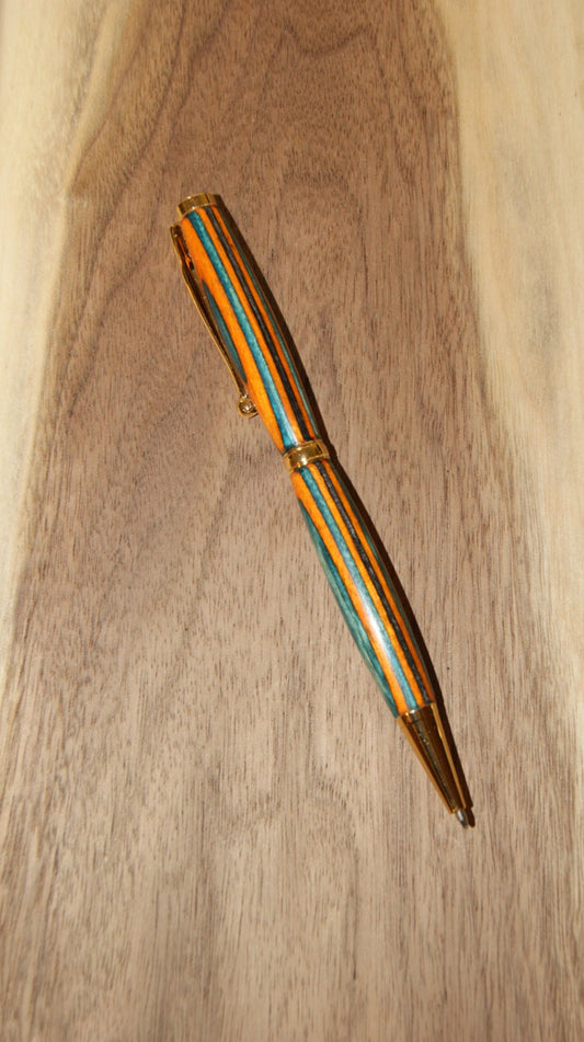 Orange & Blue Slimline Twist Pen