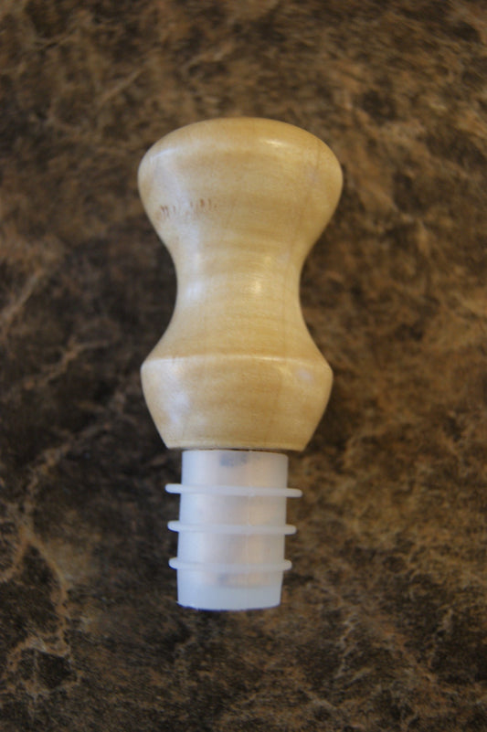Handcrafted Curly Maple Bottle Stopper