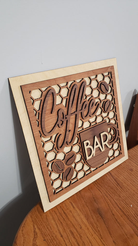 Coffee Bar Wood Sign