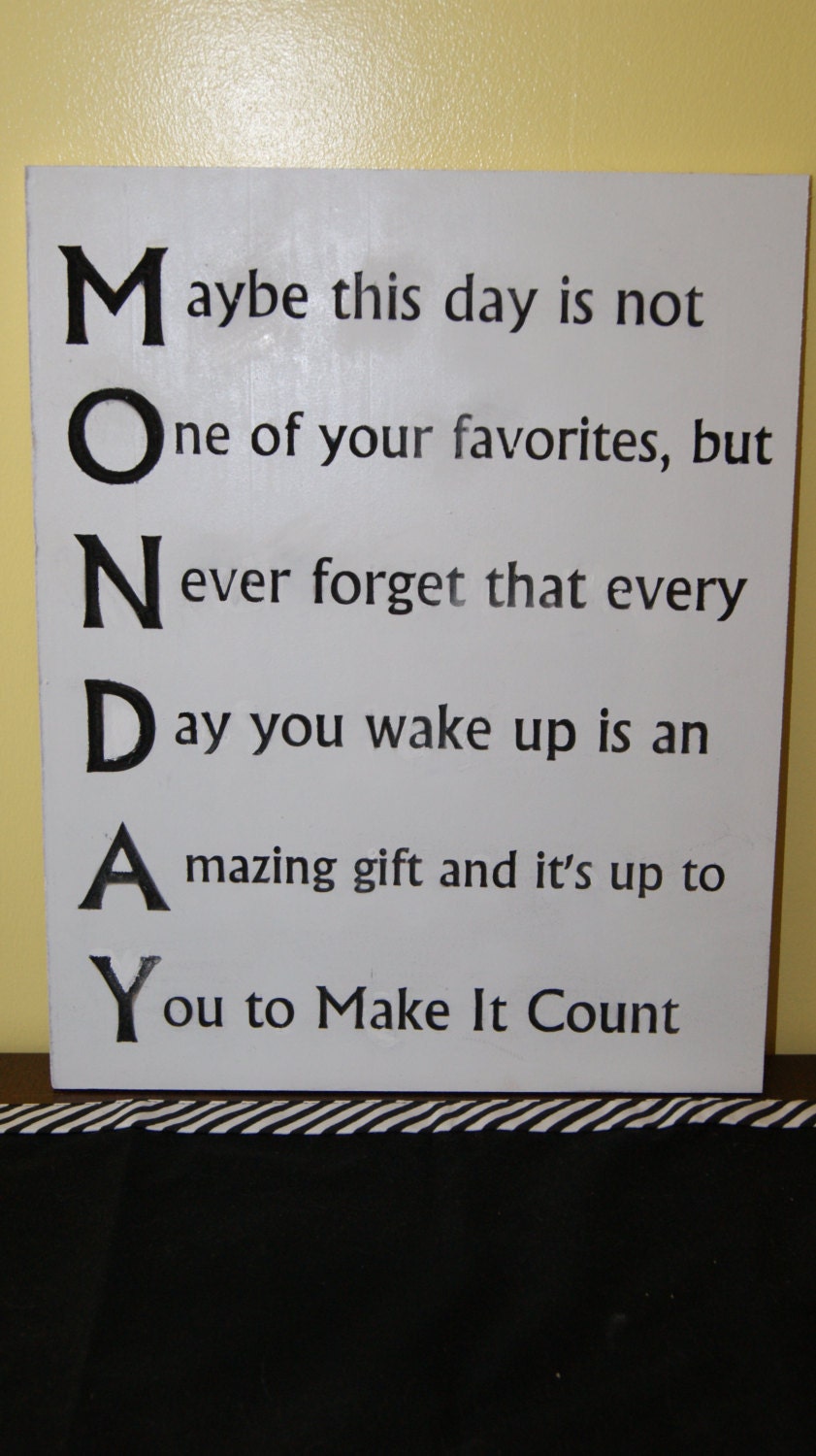 Custom plaque - Monday