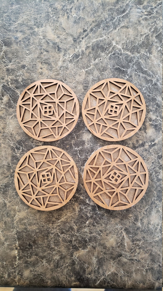 Cherry Wood Coaster Set of 4
