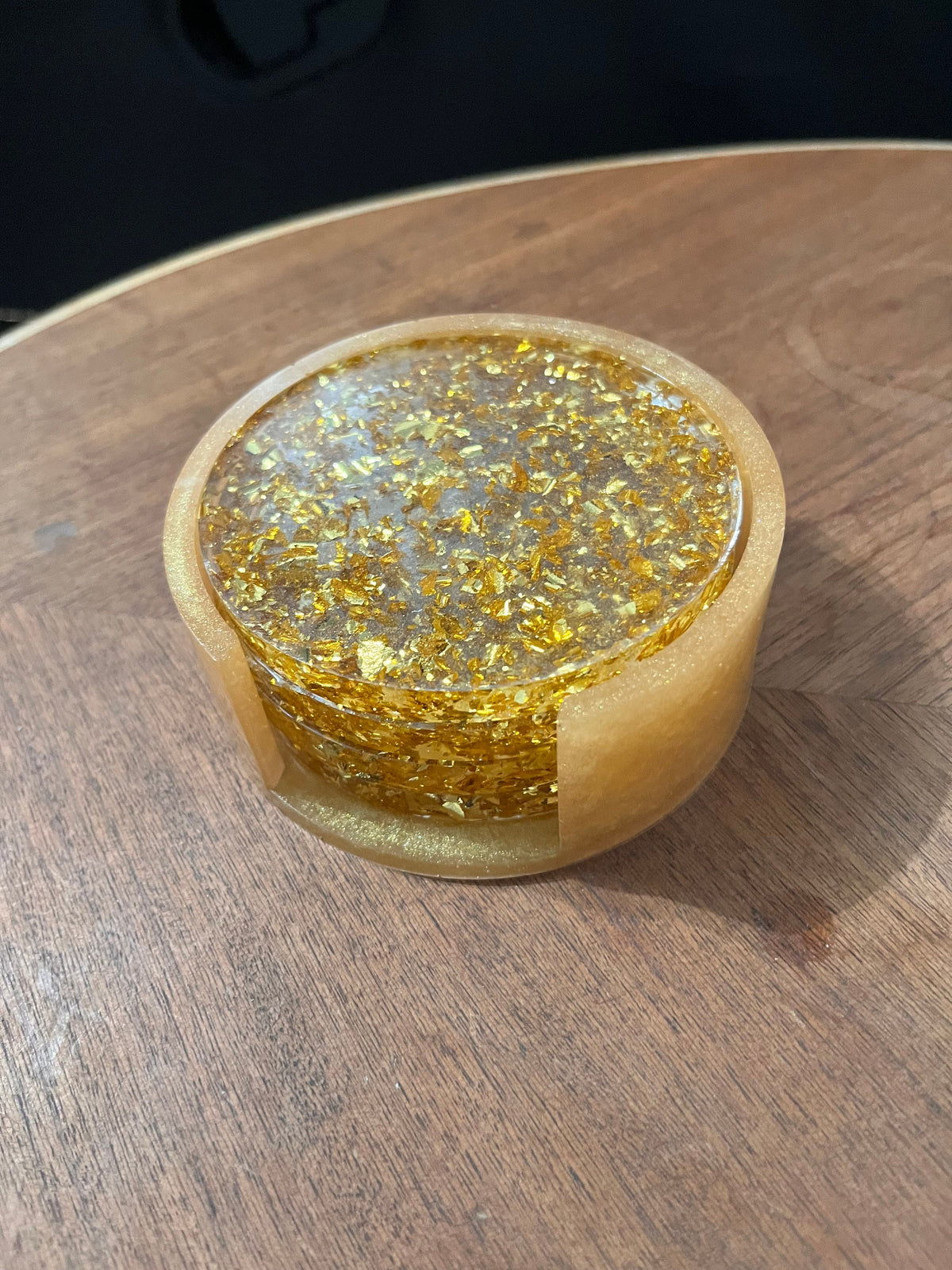 Premium Gold Leaf Resin Coaster Set