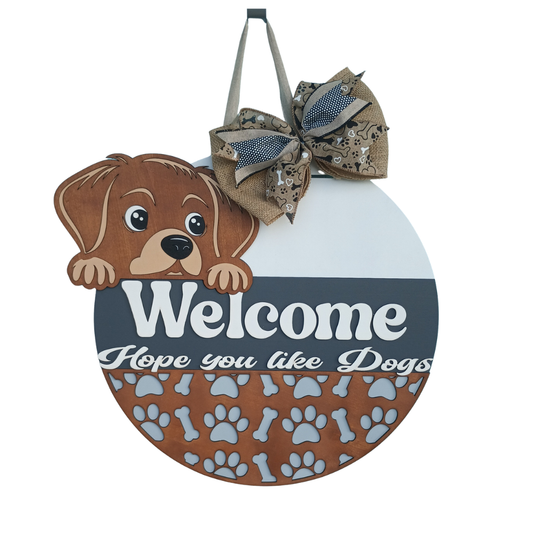 Dog Welcome Door Hanger – Hope You Like Dogs