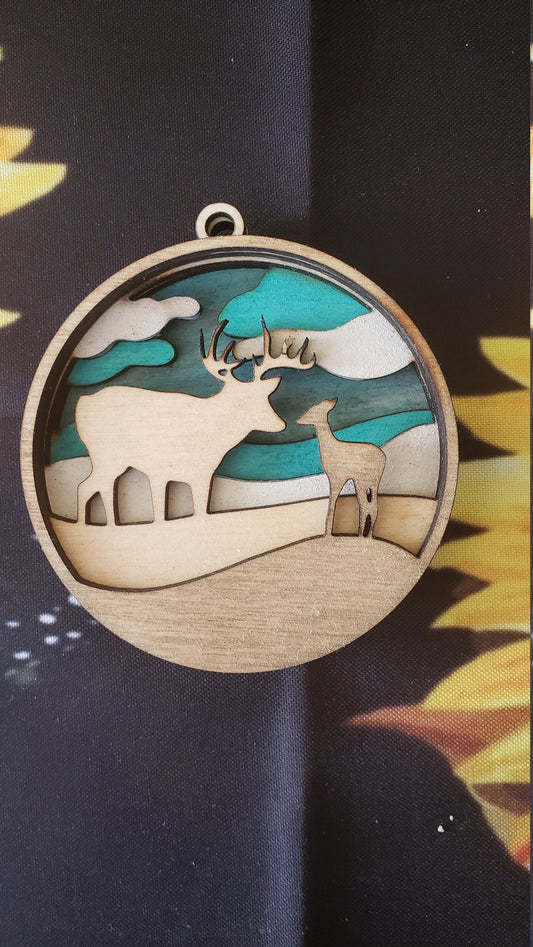 Deer Multi-Layer 3D Christmas Ornament